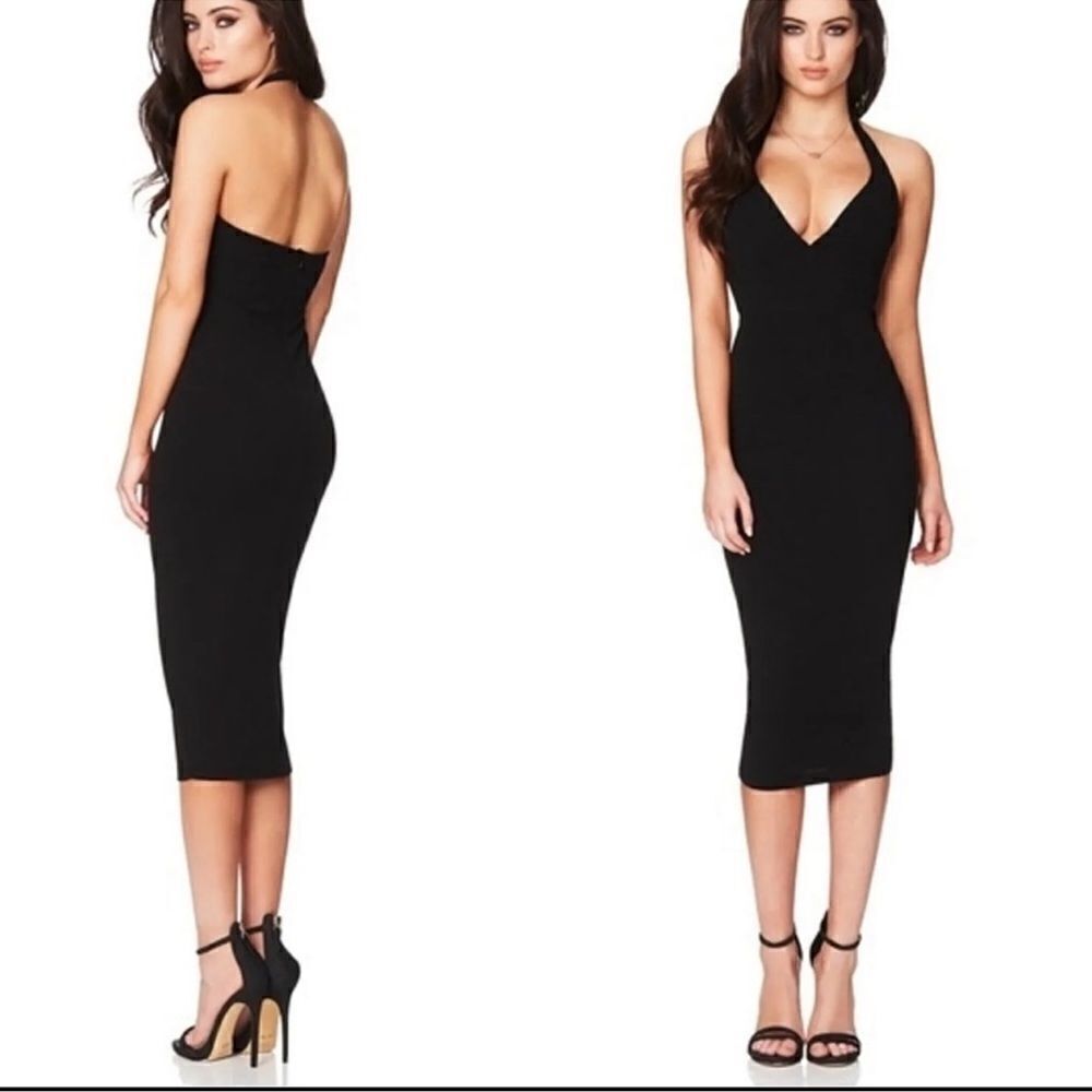 Nookie Medea Midi Body-con Dress Size Xtra Small in Black $219